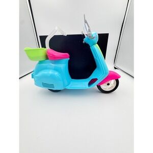 Barbie Moped Scooter Blue Pink Lime Green Doll Vehicle with Basket Accessory